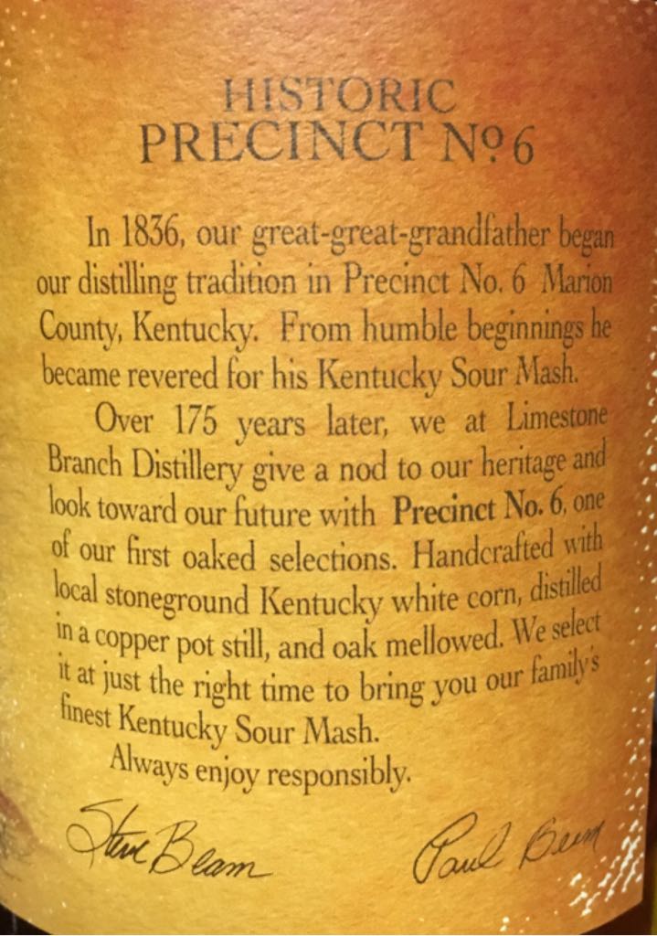 Precinct No. 6 - Limestone Branch Distillery alcohol collectible - Main Image 2