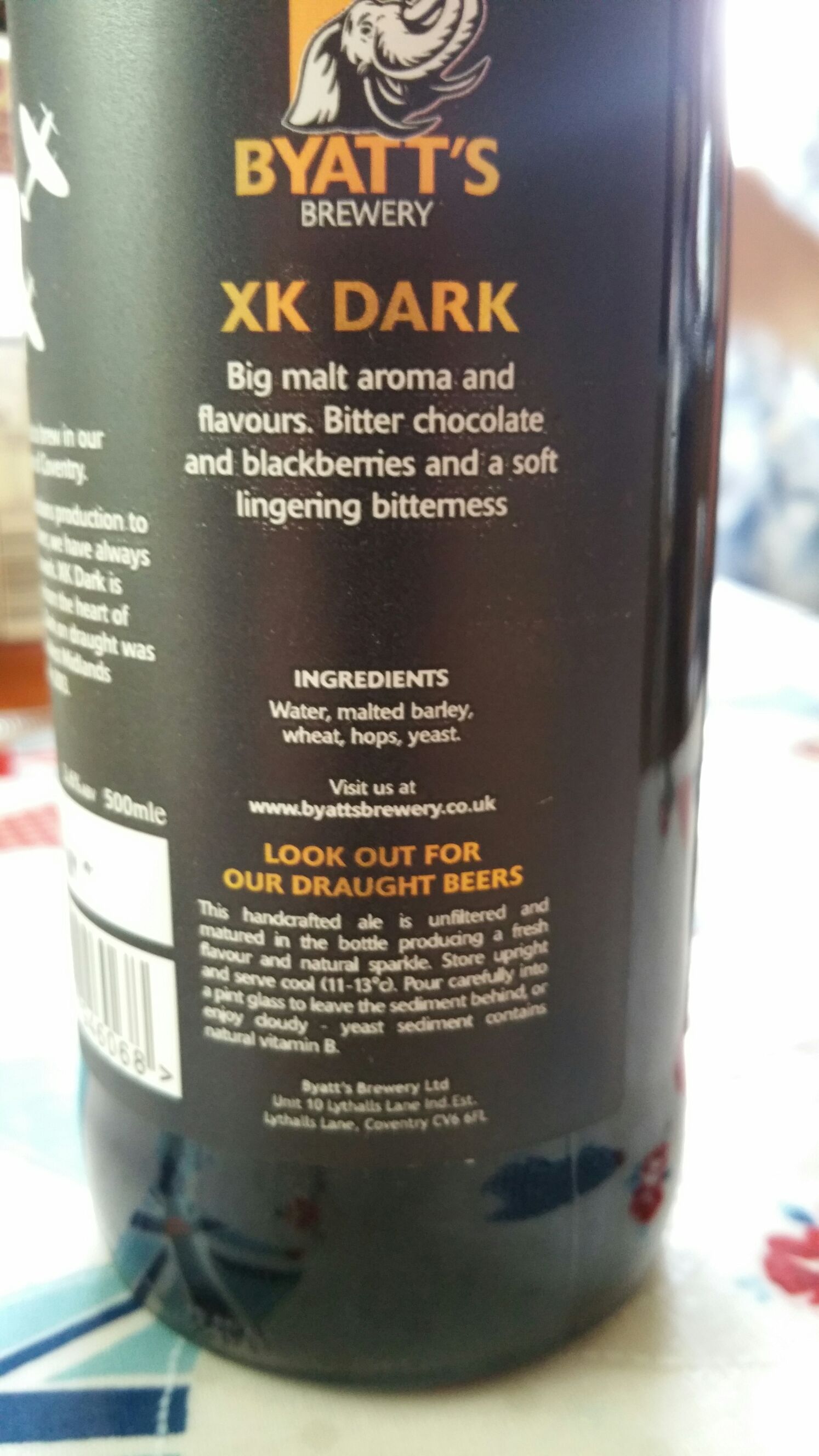 XK Dark - Byatts alcohol collectible - Main Image 2