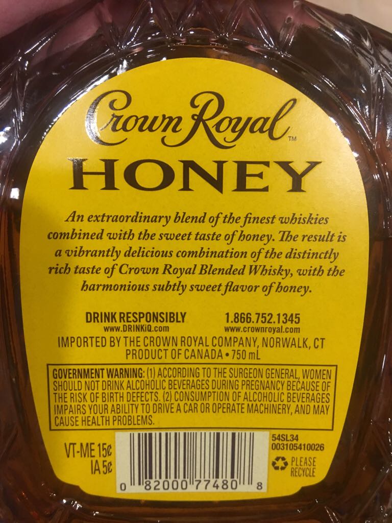 Crown Royal Honey & Apple & Peach - Crown Royal Distilling Co. (50 mL) alcohol collectible - Main Image 2