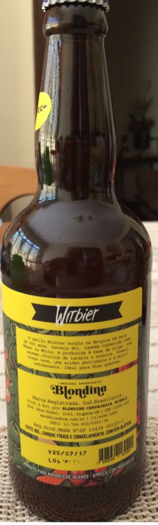 Witbier Acerola - Cervejaria Blondine (500 mL) alcohol collectible - Main Image 2