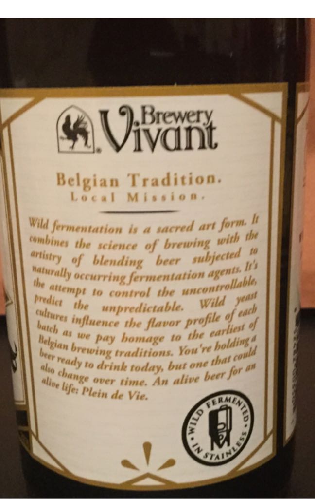 Plein De Vie Series - Harvest Breed - Brewery Vivant (500 mL) alcohol collectible - Main Image 2