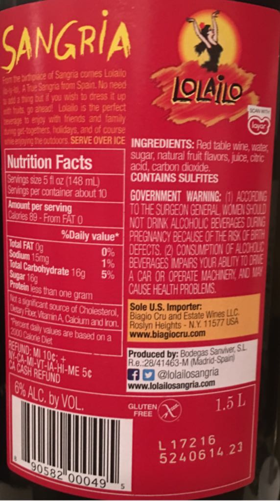 Lolaito Sangria - Lolailo (1.5L) alcohol collectible - Main Image 2