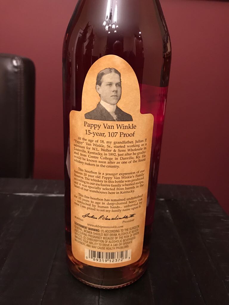 Pappy Van Winkle 20 Yr 2007 - Old Rip Van Winkle Distillery (750 mL) alcohol collectible - Main Image 2