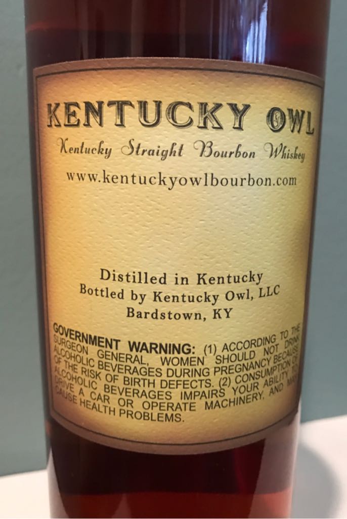 Kentucky Owl   Batch 2 - Kentucky Owl (750 mL) alcohol collectible - Main Image 2