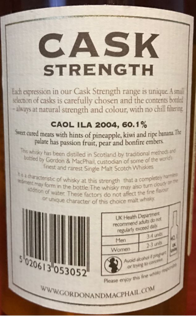 Gordon & Macphail CASK Strength - Caol Ila Distillery (700 mL) alcohol collectible - Main Image 2