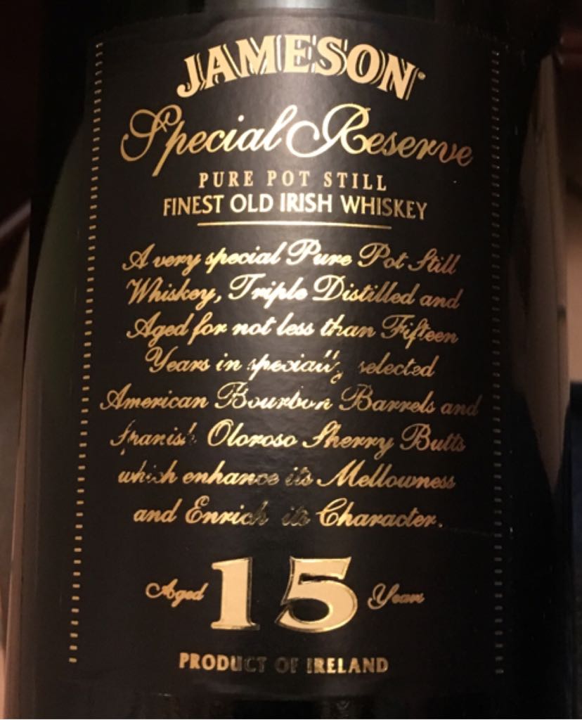 Jameson Special Reserve 15 - John Jameson & Son (750 mL) alcohol collectible - Main Image 2