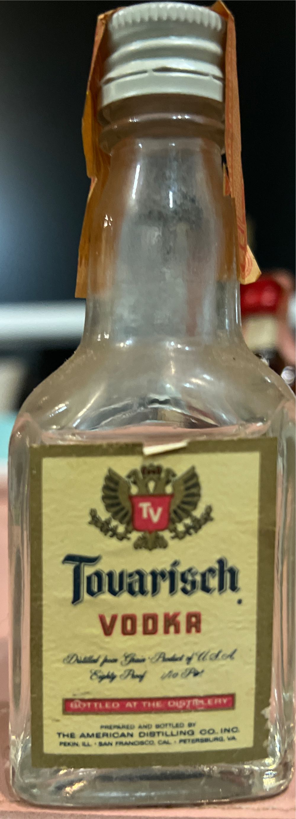 Tovarisch Vodka - American Distilling Co. (1/10 pintL) alcohol collectible - Main Image 2