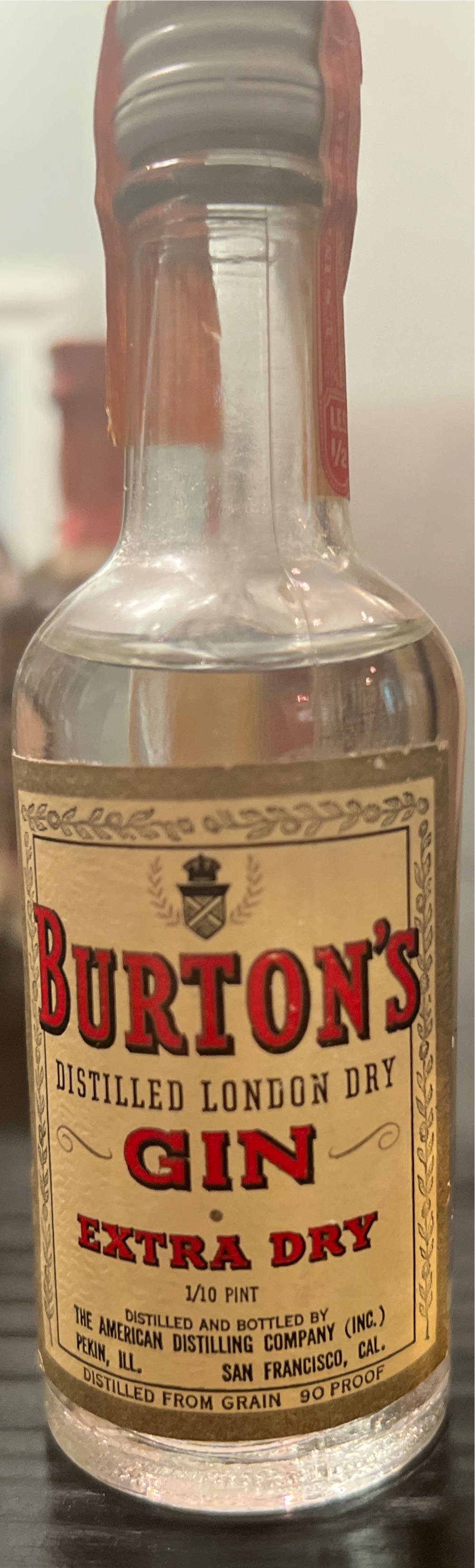 Burton’s Gin - American Distilling Co. (1/10 pintL) alcohol collectible - Main Image 4