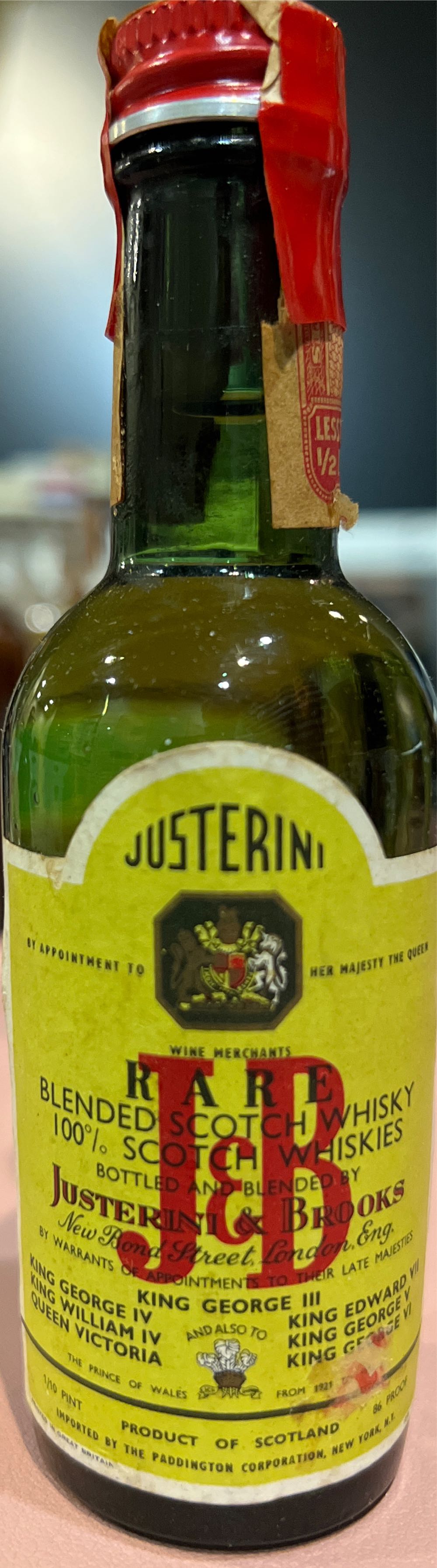 J&B Rare - Justerini & Brooks (50mL) alcohol collectible - Main Image 3