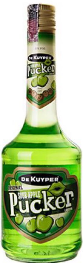 DeKuyper "Pucker” Sour Apple Schnapps - John DeKuyper & Sons, Clermont, KY alcohol collectible - Main Image 2