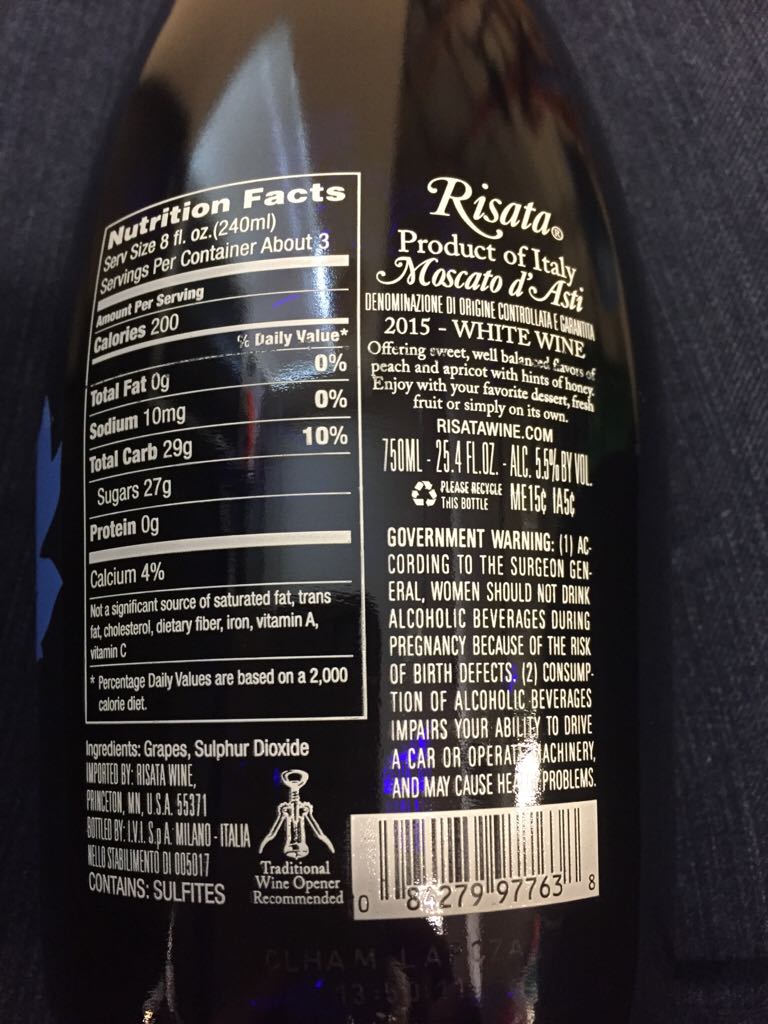 Moscato D’asti - Risata (750 mL) alcohol collectible - Main Image 2