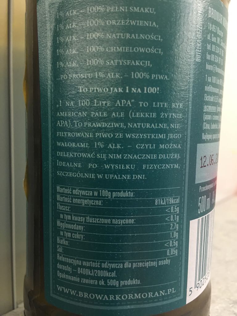 1 na 100 - Kormoran alcohol collectible - Main Image 2