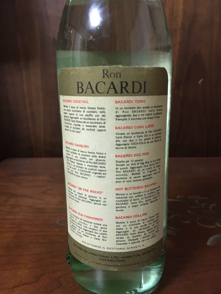 Bacardi Superiour 1973 - Bacardi & CO LTD (750 mL) alcohol collectible - Main Image 2