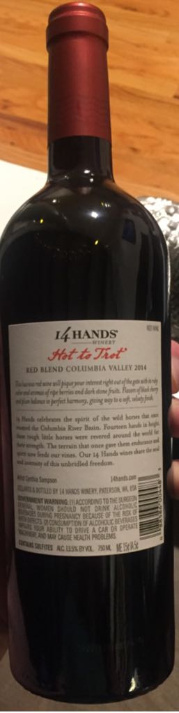 Hot To Trot - 14 Hands (750 mL) alcohol collectible - Main Image 2