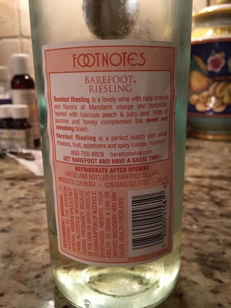 Barefoot Riesling - Barefoot (750 mL) alcohol collectible - Main Image 2