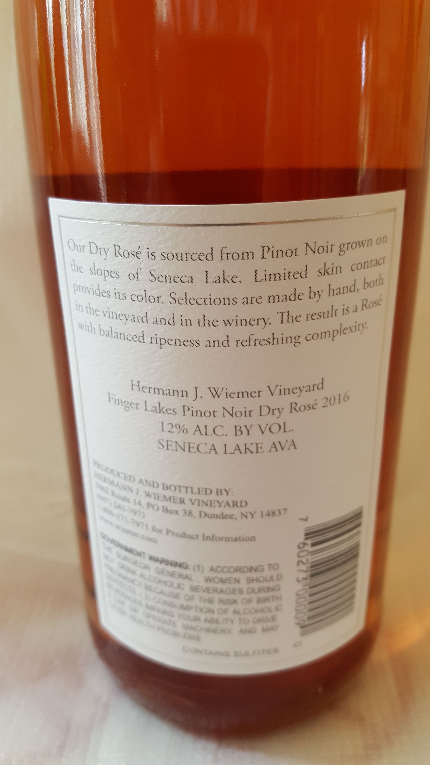 Dry Rose’ - Hermann J. Weimer (750 mL) alcohol collectible - Main Image 2