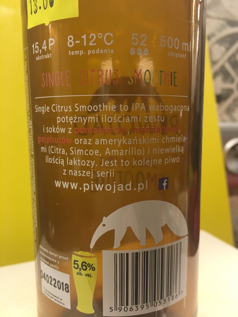 Single Citrus Smoothie - Piwojad alcohol collectible - Main Image 2