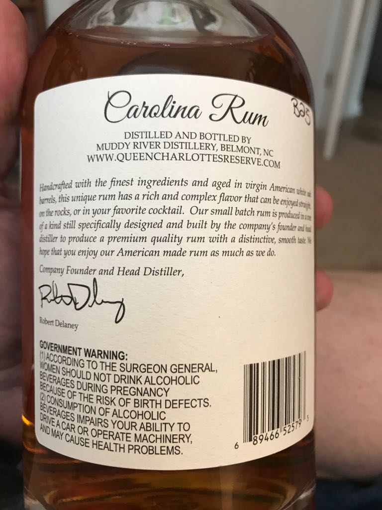 Queen Charlotte’s Reserve - Muddy River Distillery (750mL) alcohol collectible - Main Image 2