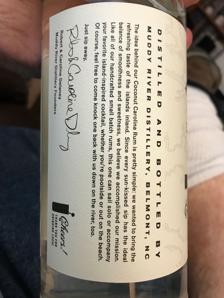 Muddy River Coconut Carolina Rum - Muddy River Distillery (750mL) alcohol collectible - Main Image 2