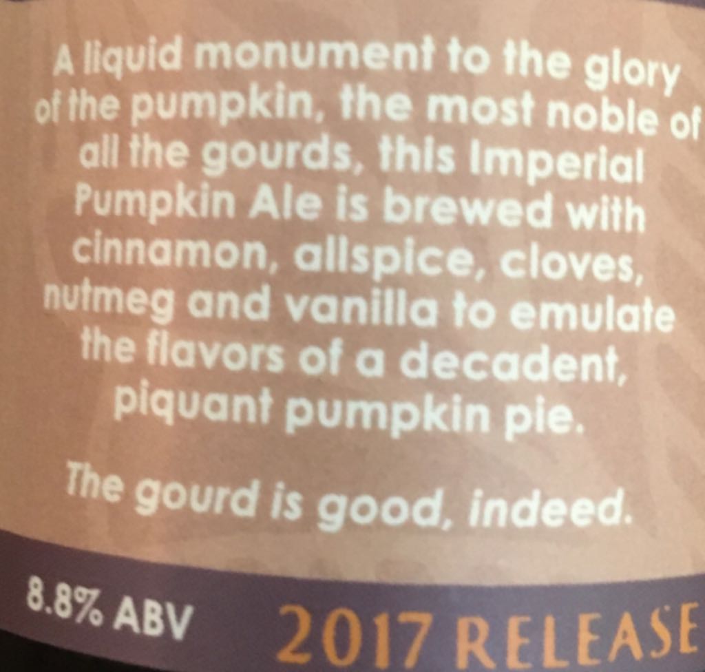 Good Gourd - Cigar City Brewing (22 fl. oz.) alcohol collectible - Main Image 2