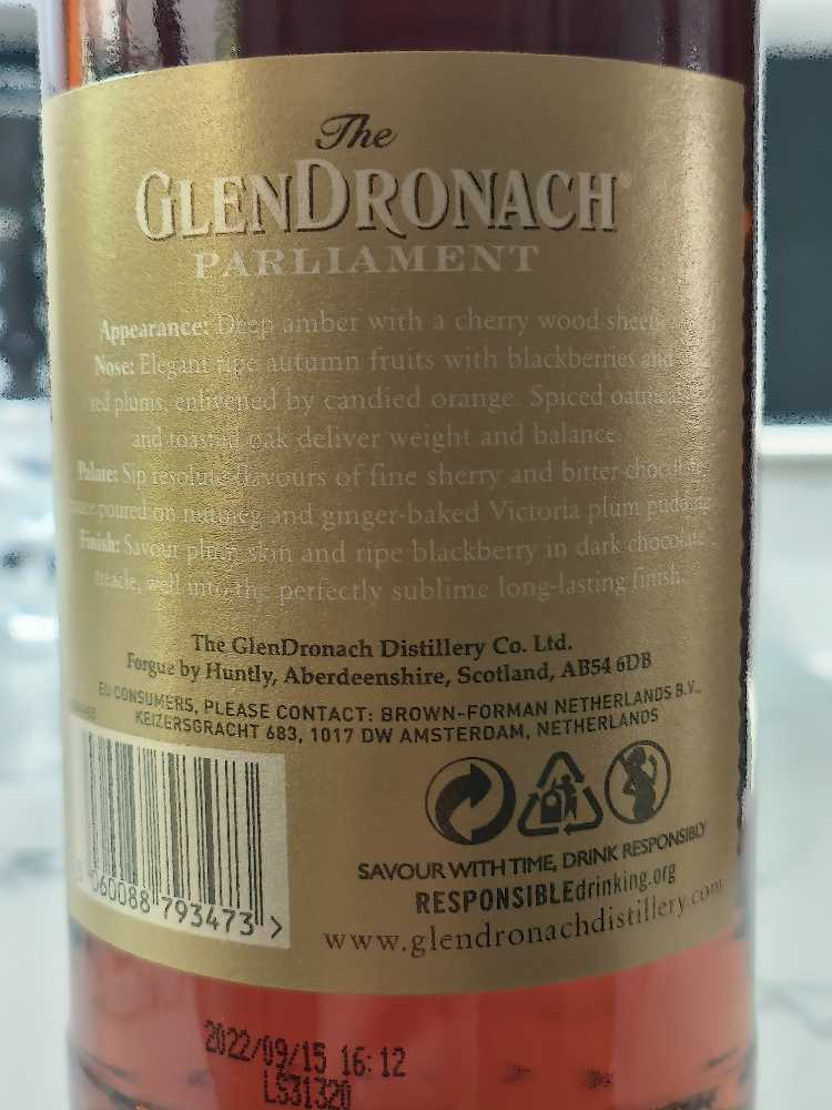 Glendronach 21 - Glendronach Distillery (700 mL) alcohol collectible - Main Image 3
