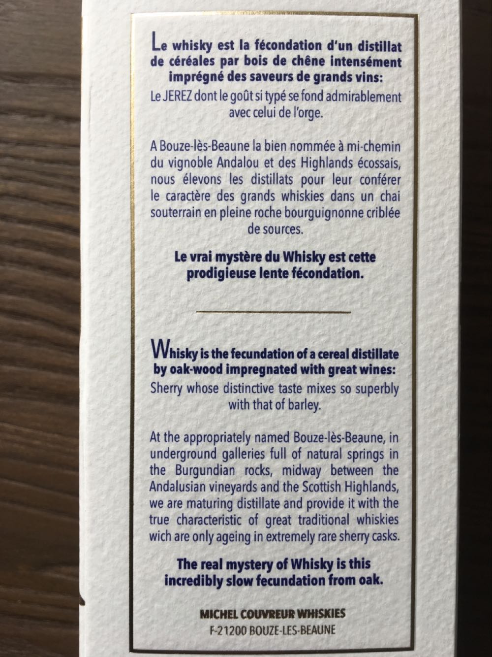 Michel Couvreur - Cap A Pie (700 mL) alcohol collectible - Main Image 4