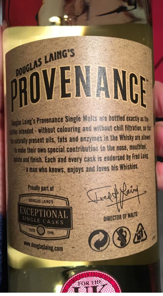 Provenance, Douglas Laing’s - Douglas Laing & Co. Ltd. (700 mL) alcohol collectible - Main Image 2