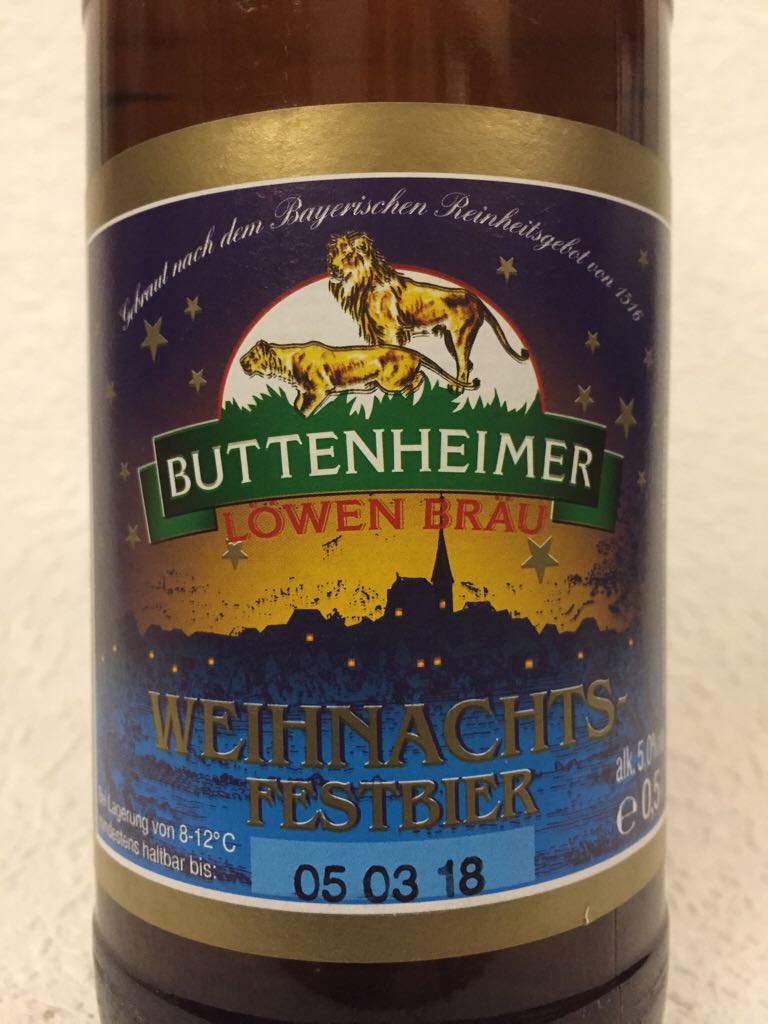 Buttenheimer Löwenbräu - Weihnachts-Festbier - Löwenbräu Johannes Modschiedler, Buttenheim (500 mL) alcohol collectible - Main Image 2