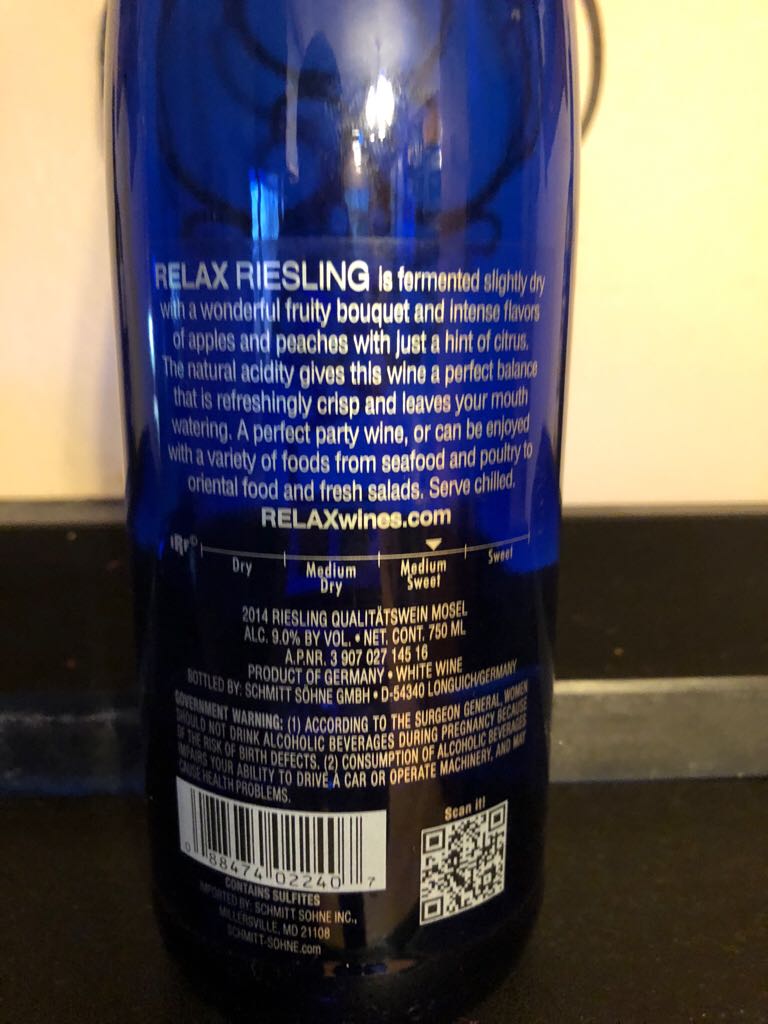 Relax - Qualitatswien (750 mL) alcohol collectible - Main Image 2