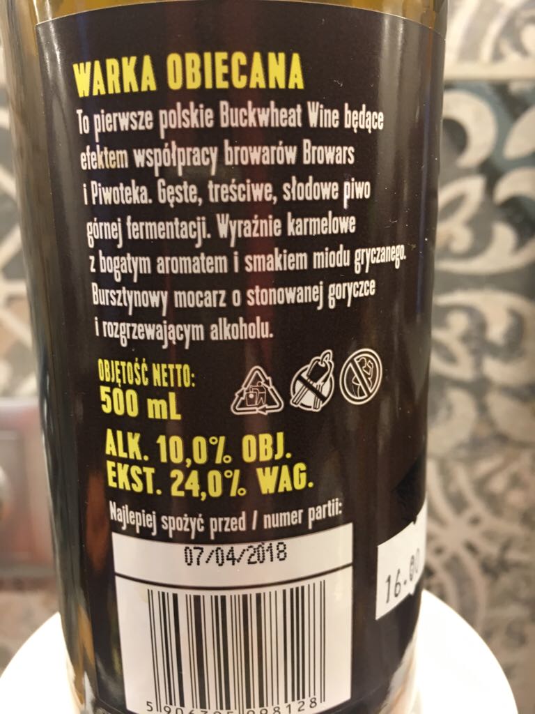 Warka Obiecana - Browars alcohol collectible - Main Image 2