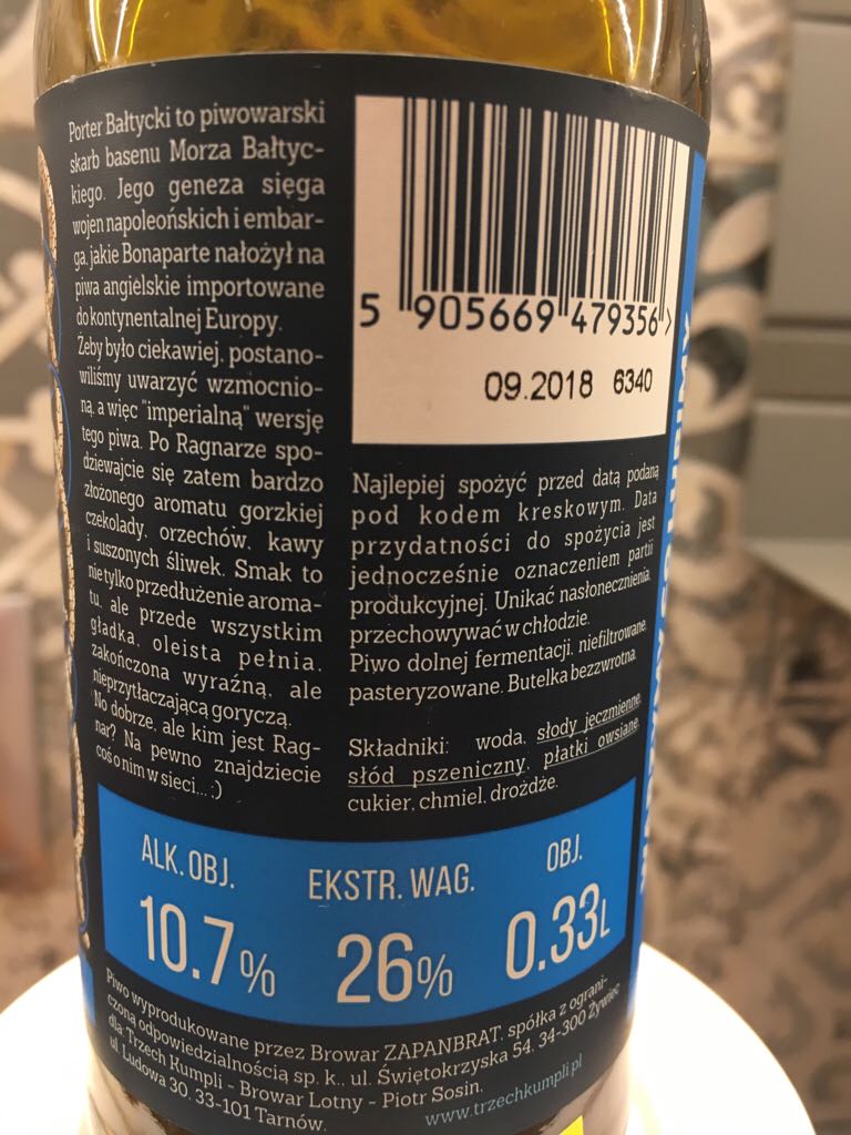 Ragnar - Trzech Kumpli. Browar Lotny alcohol collectible - Main Image 2