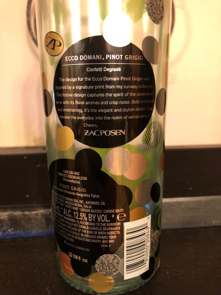 Ecco Domani - delle Venezie (750 mL) alcohol collectible - Main Image 2