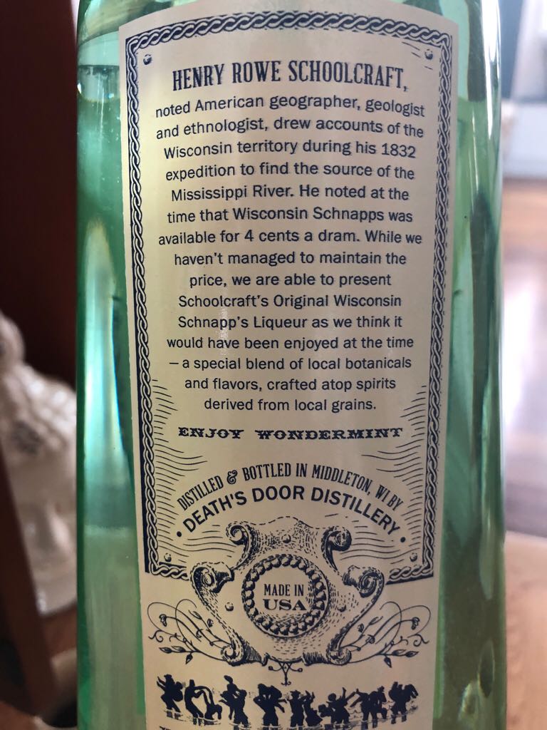 Wondermint Schnapps - Death’s Door Distillery, Middleton, WI (750 mL) alcohol collectible - Main Image 2