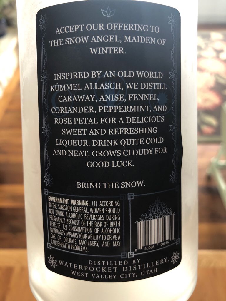 Snow Angel Kümmel - Waterpocket Distillery (750 mL) alcohol collectible - Main Image 2
