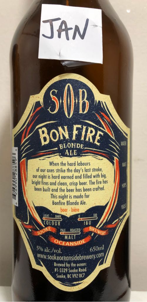 Sob Bonfire - Sooke Brewery (650 mL) alcohol collectible - Main Image 2