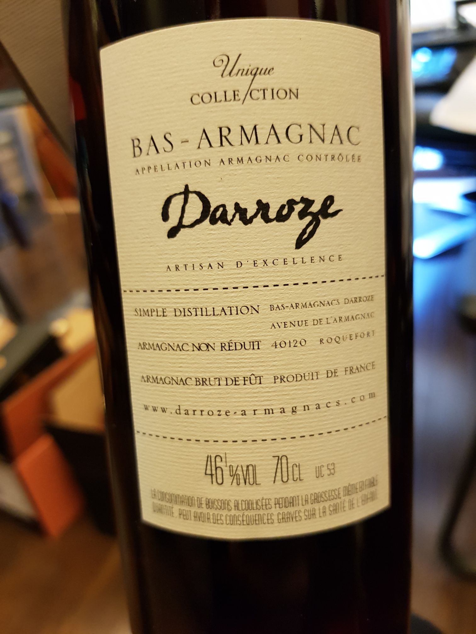 Darroze bas - armagnac 1993 - Appellation Bas Armagnac (700 mL) alcohol collectible - Main Image 2