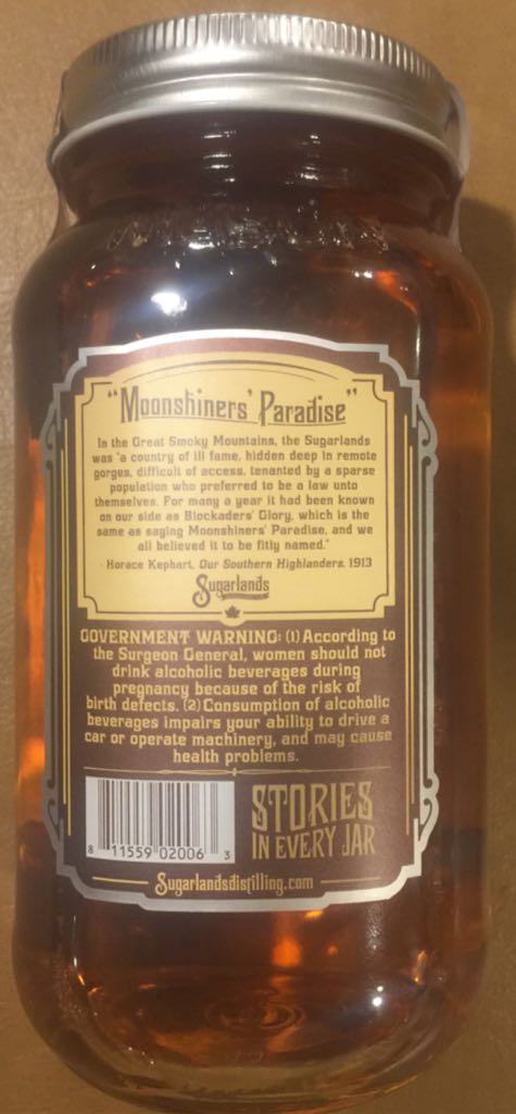 Sugarlands Butterscotch Gold Moonshine  - Sugarlands Distilling Company (750 mL) alcohol collectible - Main Image 2