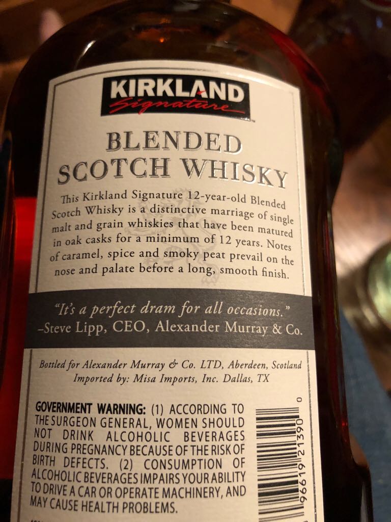 Kirkland 12yr Blended Scotch Whiskey - Alexander Murray & Co. Ltd. (1750 mL) alcohol collectible - Main Image 2