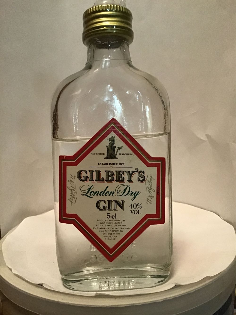 Gilbey’s Gin - W. & A. Gilbey (50 mL) alcohol collectible - Main Image 2