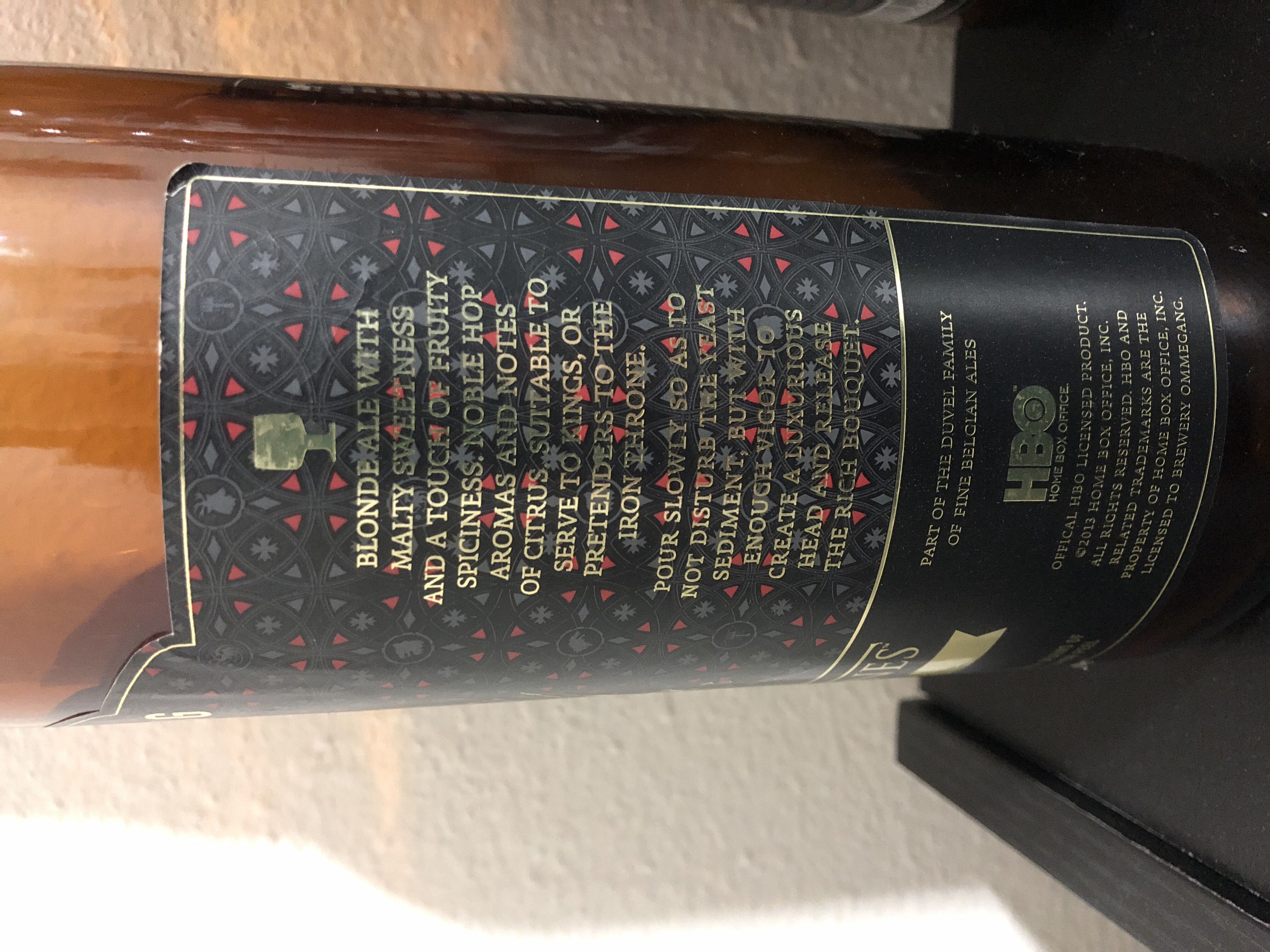 Iron Throne Beer - Ommengang (9.4 FL OZ) alcohol collectible [Barcode 649440476688] - Main Image 2