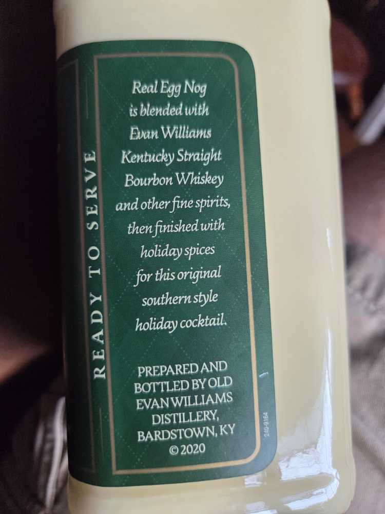 Evan Williams Egg Nog  - Old Evan Williams Distillery (750 mL) alcohol collectible [Barcode 096749025336] - Main Image 3