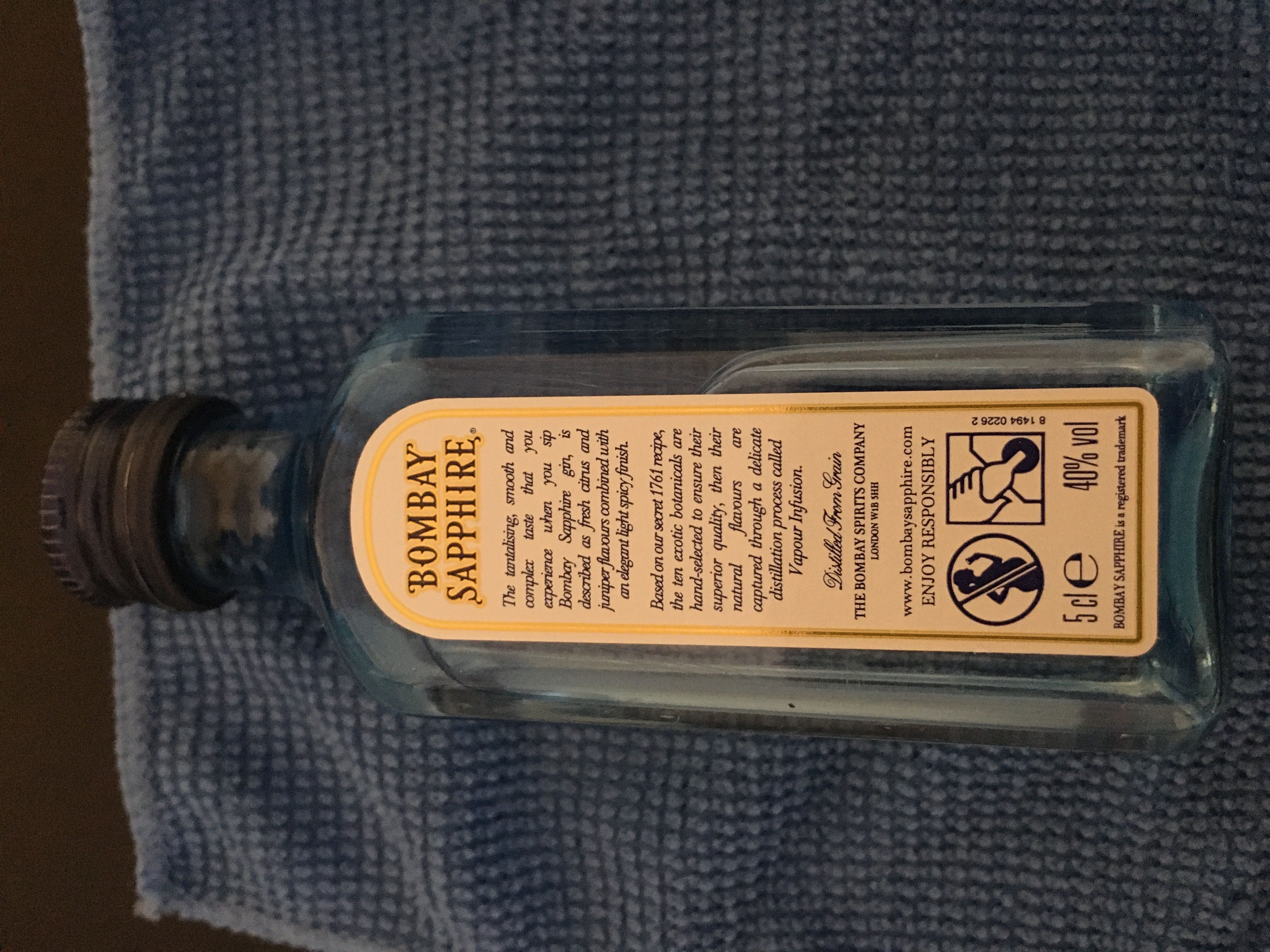 Bombay Sapphire - Bombay Spirits Company (50 mL) alcohol collectible [Barcode 620213191007] - Main Image 2