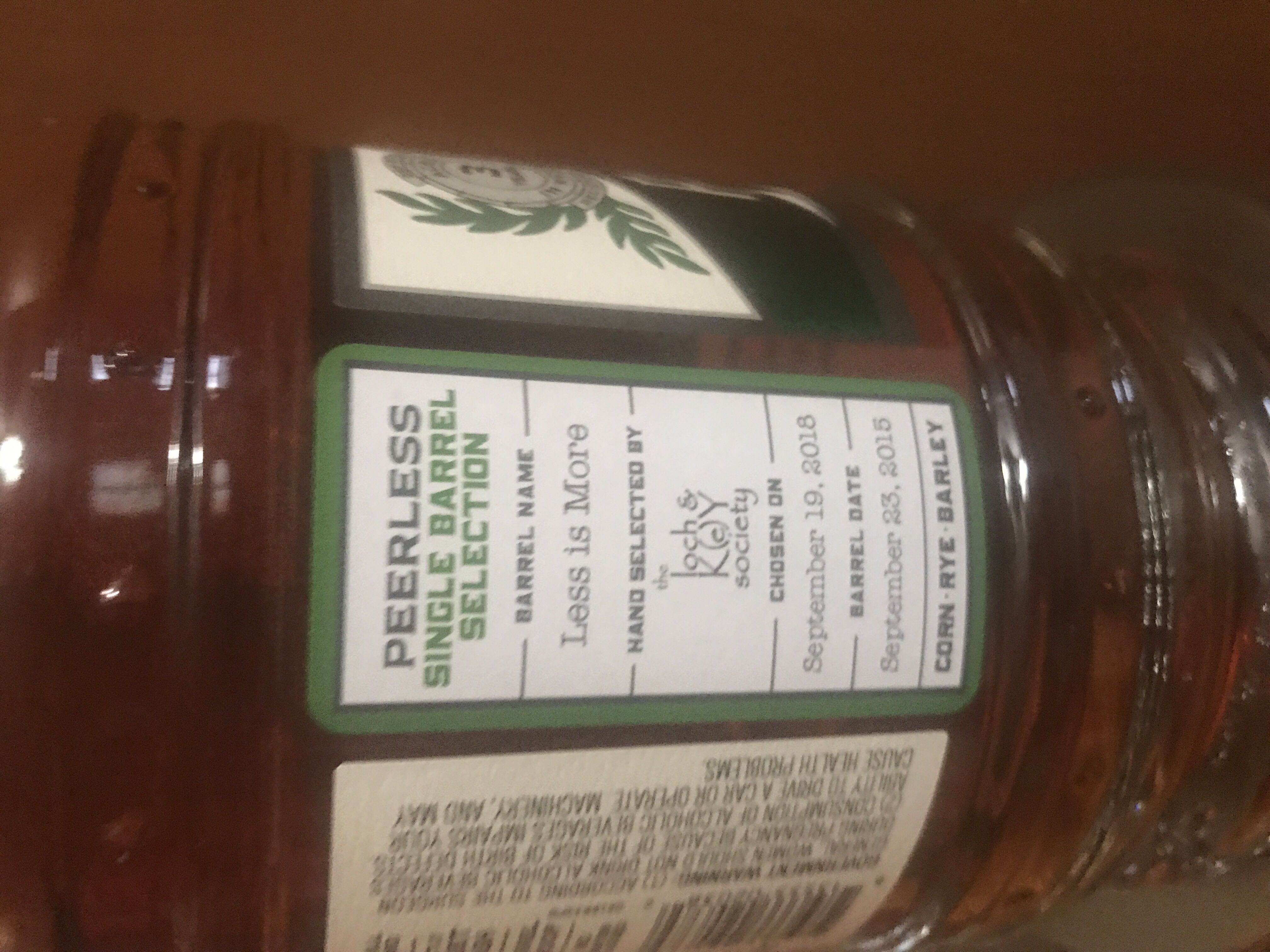 Peerless  - Peerless Distilling Co (750 mL) alcohol collectible [Barcode 813555020382] - Main Image 3