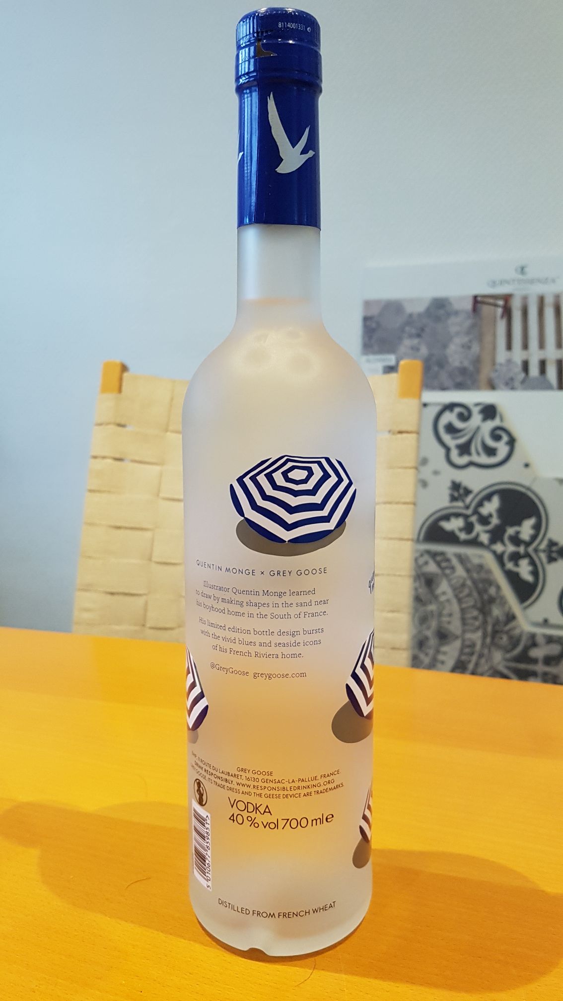 Grey Goose Vodka Quentin Monge Limited edition 700ml 40% France - BMP (700mL) alcohol collectible [Barcode 5010677859851] - Main Image 2