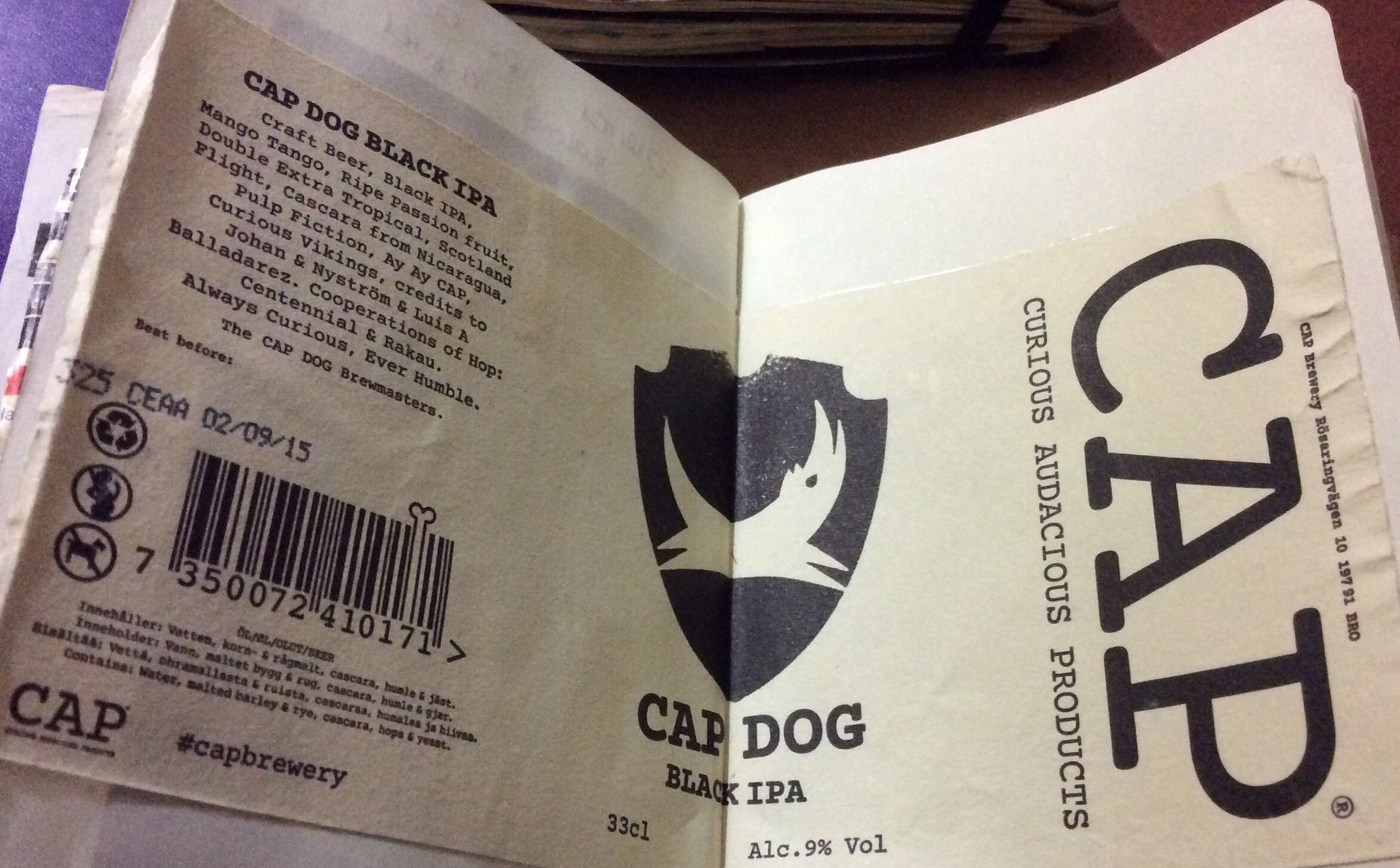 Cap Dog Black IPA - Brewdog (330 mL) alcohol collectible - Main Image 1