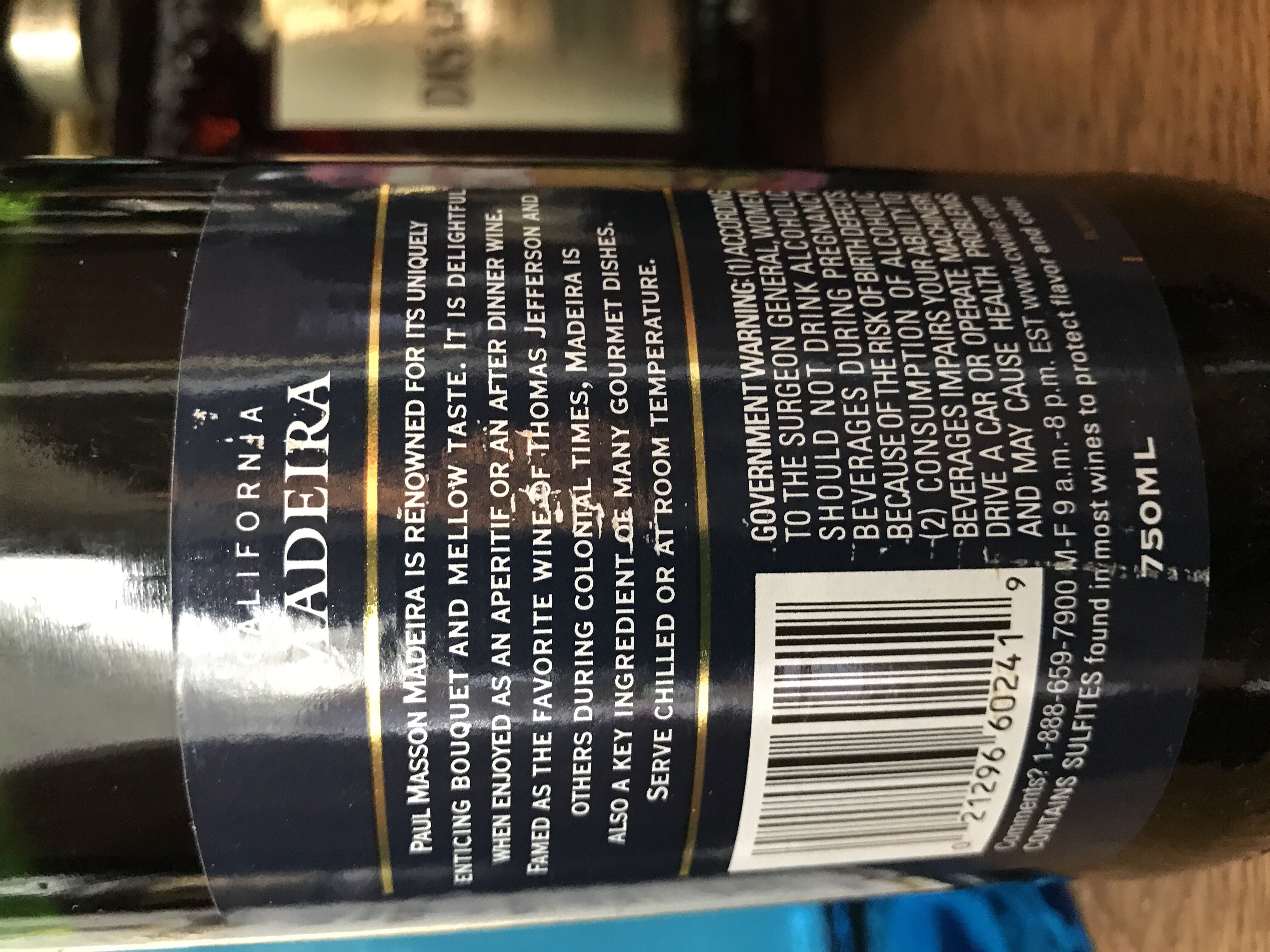 Paul Masson Madeira - Paul Masson Winery, Gonzalaes, California (750 mL) alcohol collectible [Barcode 021296602419] - Main Image 2