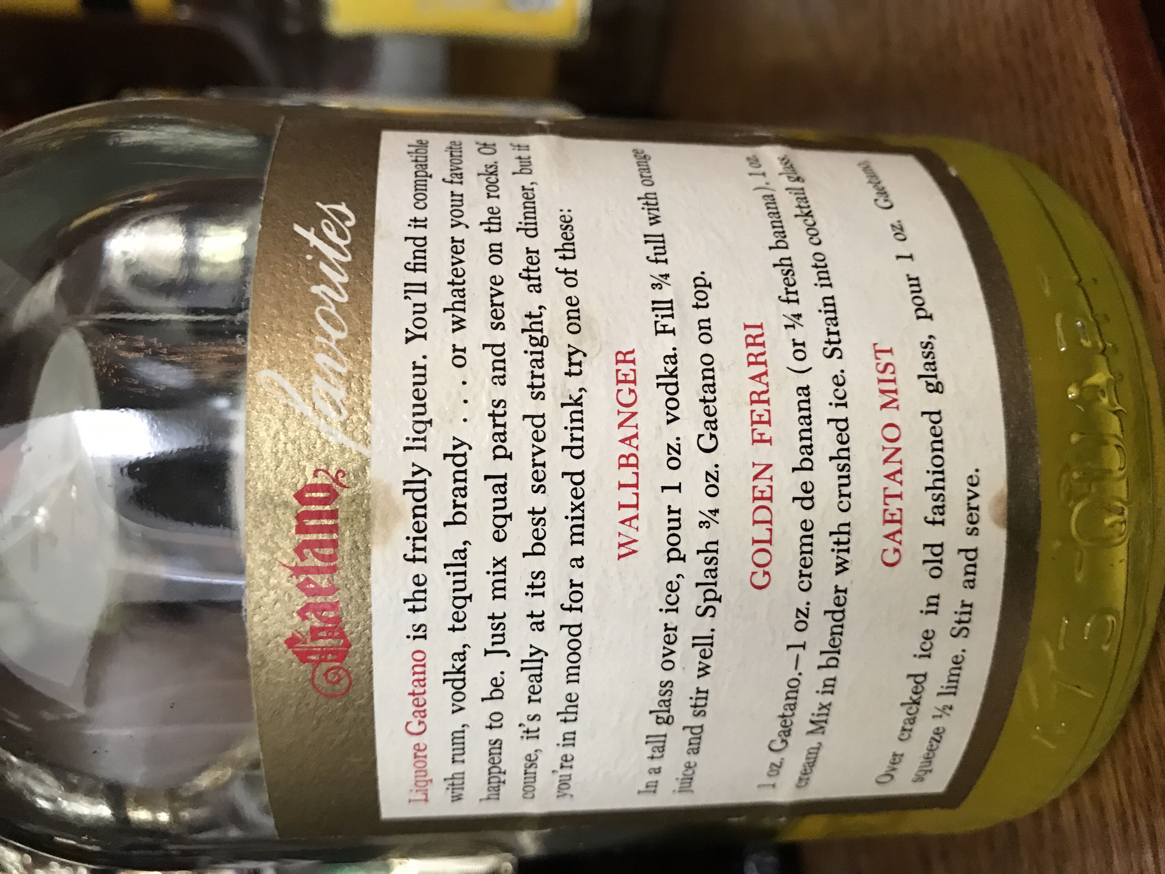 Liquore Gaetano - Gaetano Specialities, Ltd (750 mL) alcohol collectible - Main Image 2