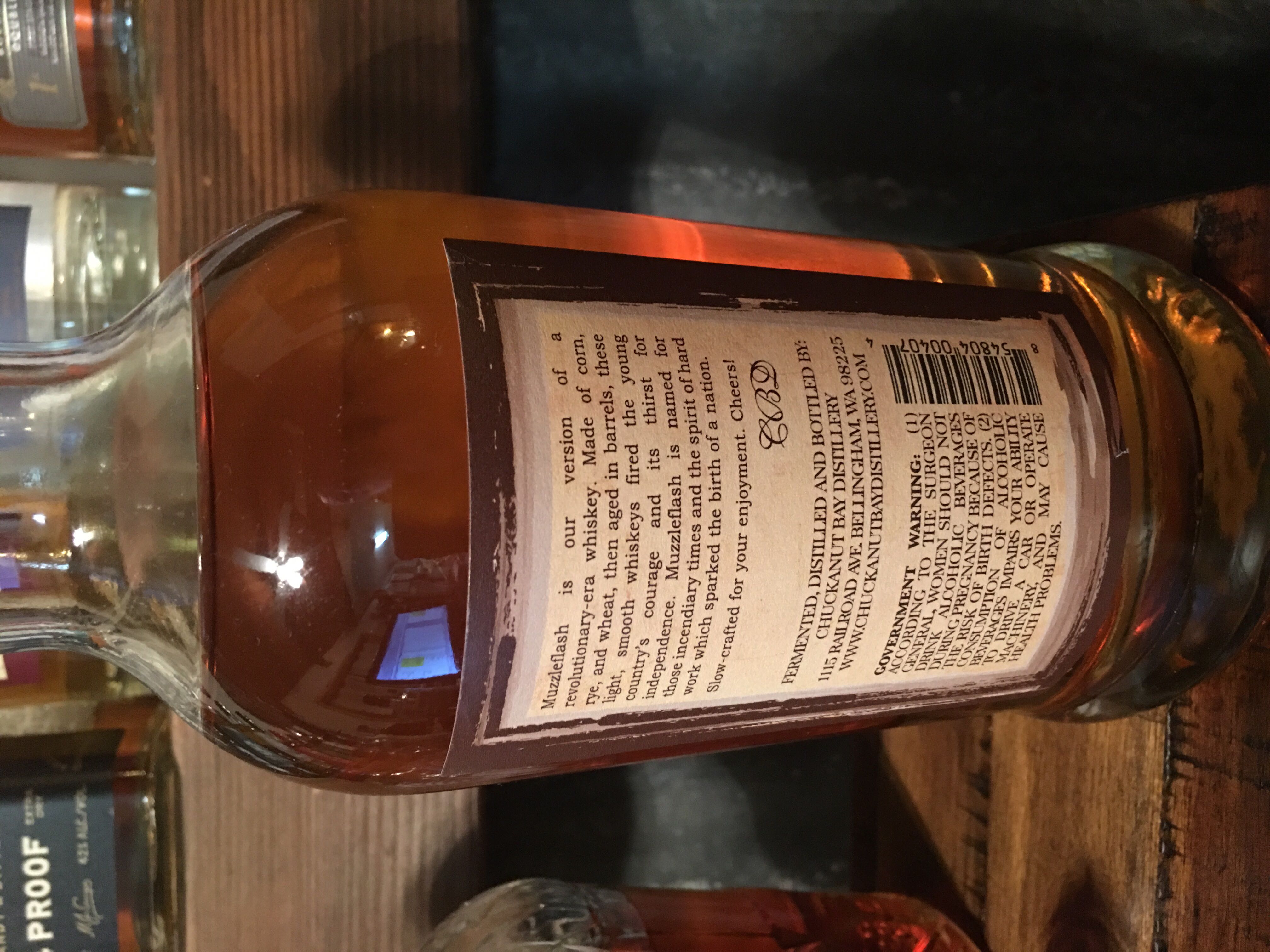 Muzzleflash  - Chuckanut Bay Distillery (750 mL) alcohol collectible [Barcode 854804004074] - Main Image 2