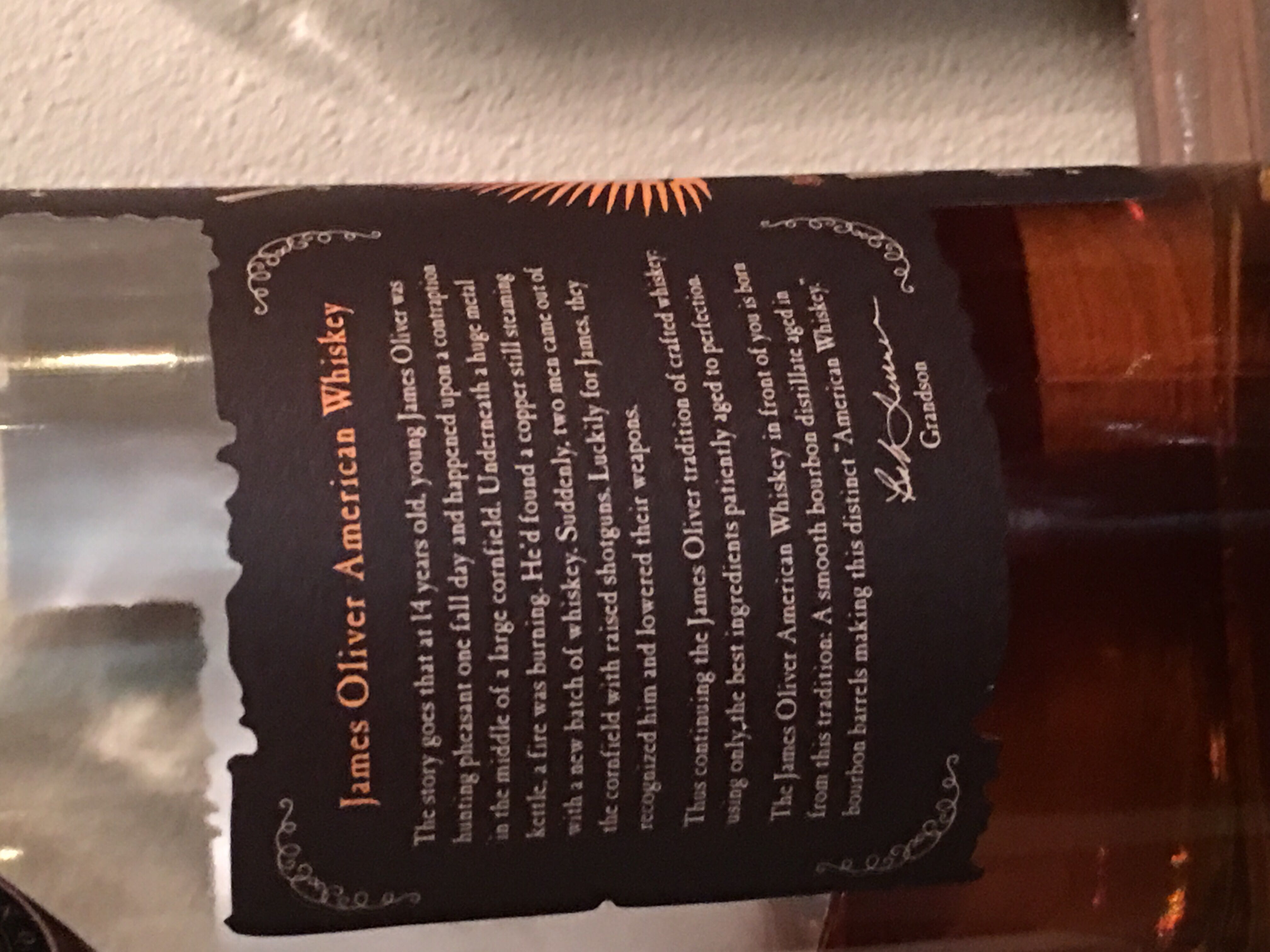 James Oliver American Whiskey - Indio Spirits Distillery (750 mL) alcohol collectible [Barcode 891756001195] - Main Image 3