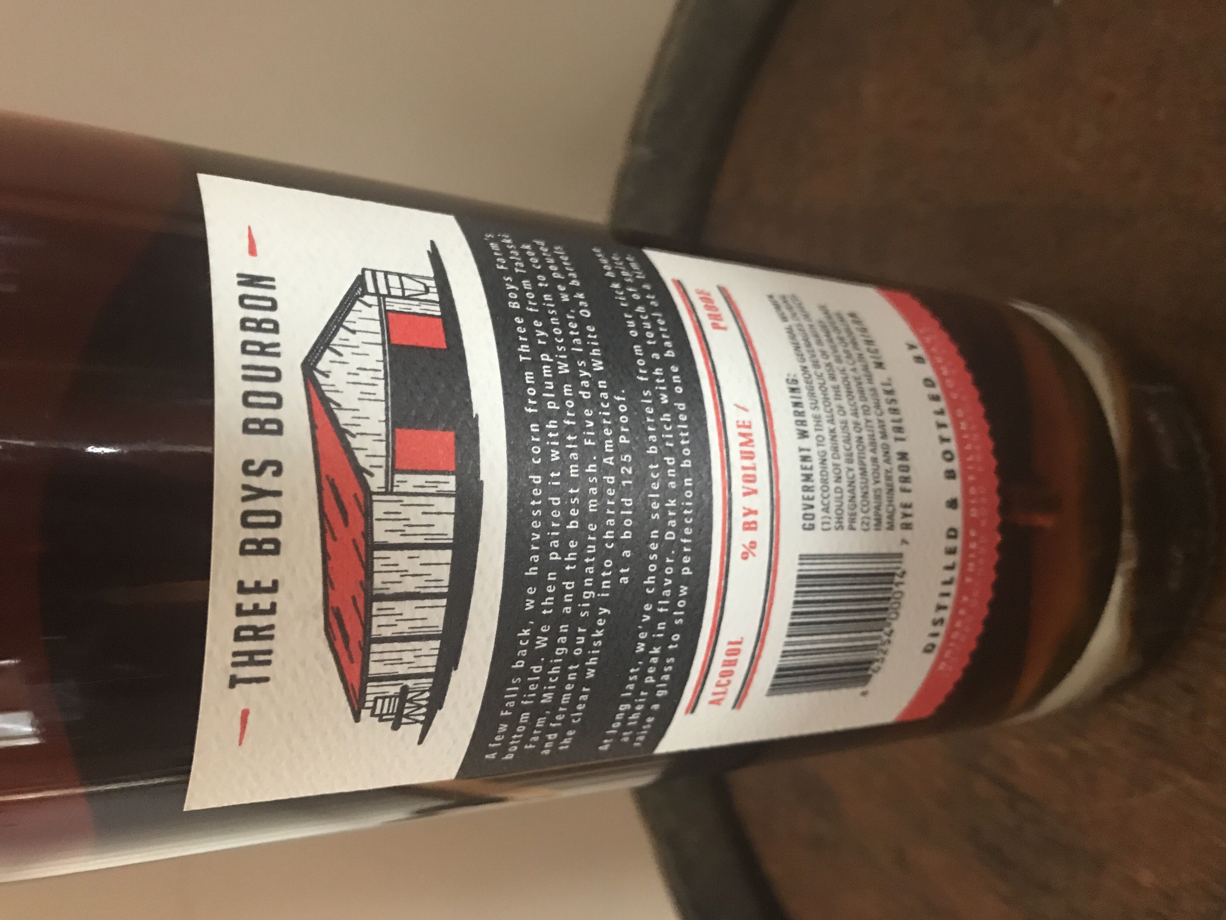 Three Boys Bourbon  - Three Boys Farm Distillery (750 mL) alcohol collectible [Barcode 863254000147] - Main Image 2